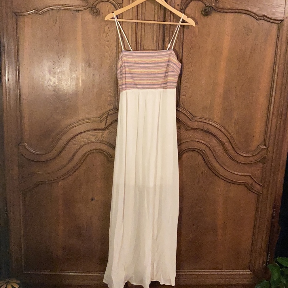 Flying Tomato Embroidered Cream Maxi Dress - Picture 3 of 12